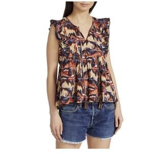 Chufy Printed Ruffle A-Line Top Memories of Arizona